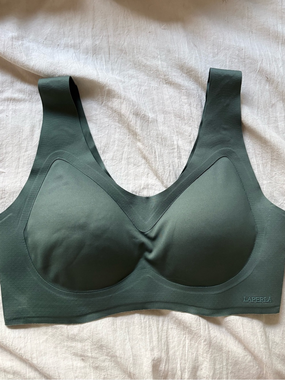 La Perla Olive Green Seamless and Wireless Molded-Cup Bra - new no tags
